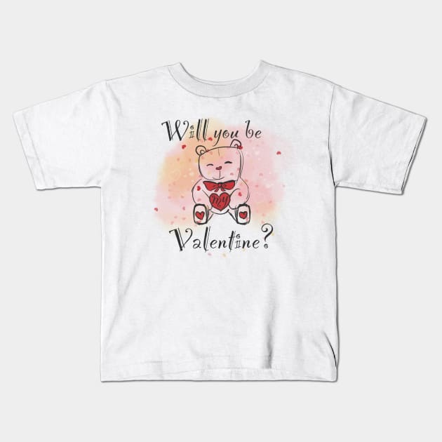 Will you be my Valentine? Kids T-Shirt by Xatutik-Art